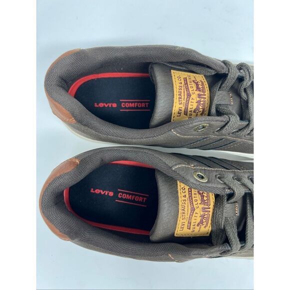 NWT LEVI’S Men’s Sneakers Shoes 10.5 Brown Tan Turner Tumbled Wax Comfort Insole - Picture 7 of 15